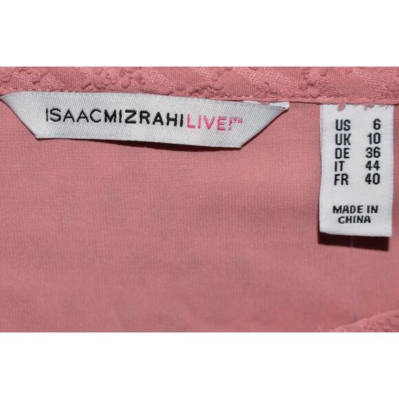 ISAAC MIZRAHI LIVE! NEW $74 Clip Dot‎ Blouse w/ Ladder Lace Detail Size 6 - Picture 3 of 3